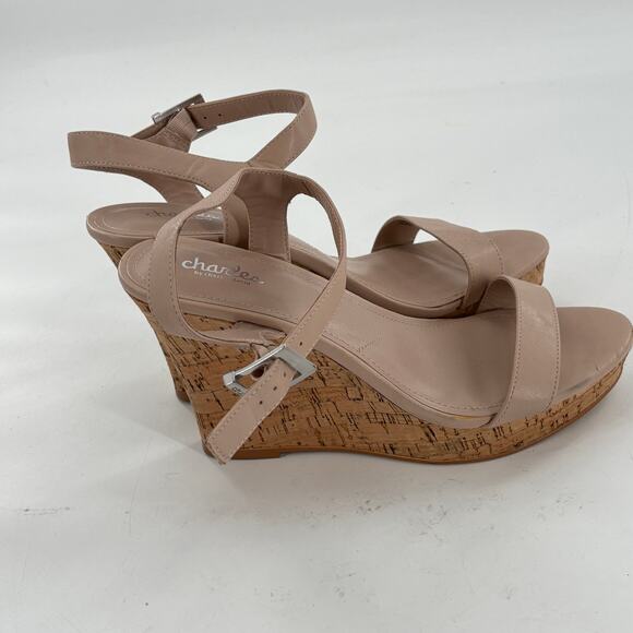 Charles David Lindy Wedge Sandals 12 NWOT Tan Cork Heels Coastal Resort Beach - Picture 6 of 9